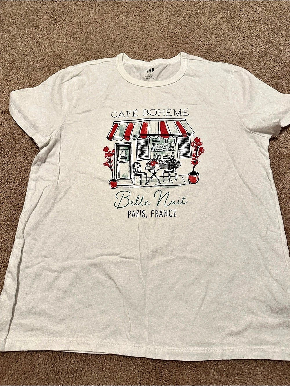 Gap White Short-Sleeve Café Bohème Graphic Tee Café Bohème Graphic Short-Sleeve
